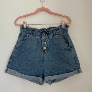 paperbag jean shorts